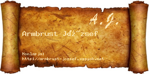 Armbrust József névjegykártya